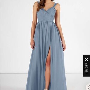 Azazie dusty blue dress